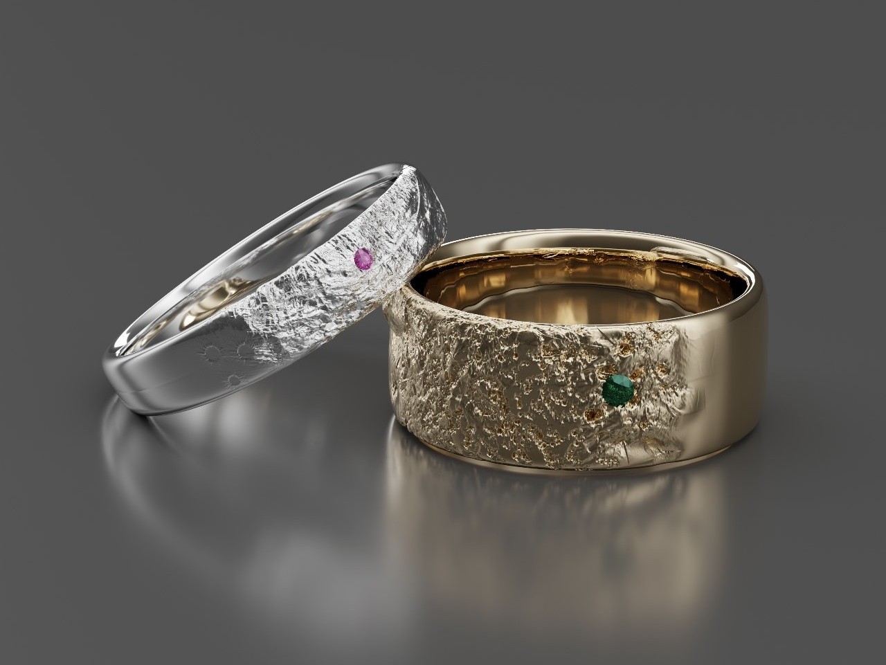 Nature Refined Textured Rings